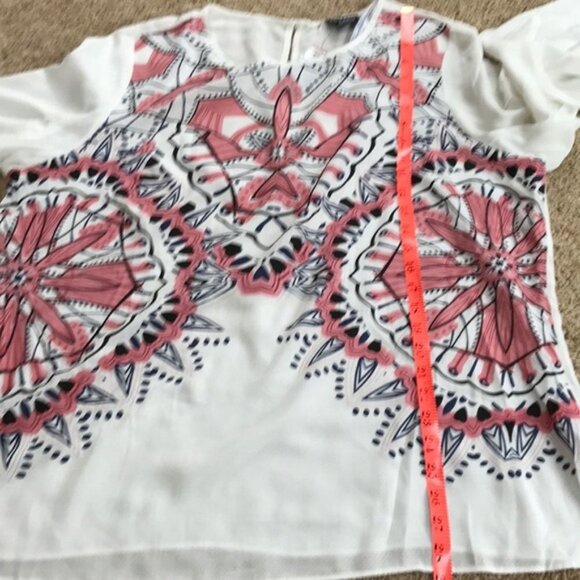 NWT! CITY CHIC Size M/18 white multi print top - Picture 7 of 8